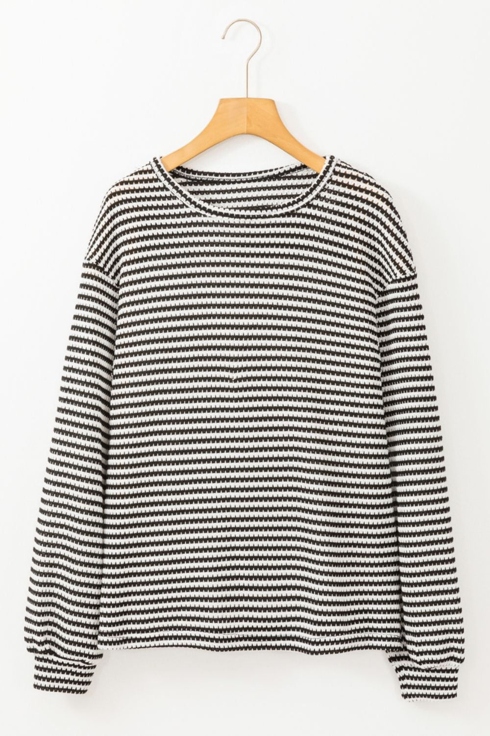 Striped Round Neck Long Sleeve Top